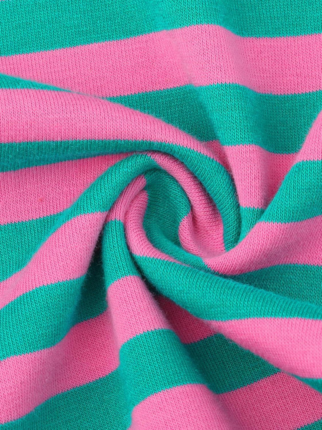 imageAllegra K Womens Rainbow Leggings Printed High Waist Elastic Waistband Party Yoga Stirrup PantsGreen Pinkstripe