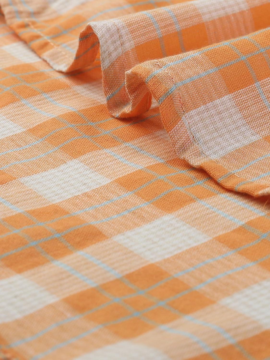 imageAllegra K Womens St Patricks Day Plaid Tops Casual Short Sleeves Western Button Down ShirtOrange