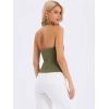 imageAllegra K Denim Vest for Womens Halter Neck Button Down Backless Jean WaistcoatArmy Green