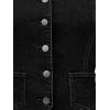 imageAllegra K Denim Vest for Womens Halter Neck Button Down Backless Jean WaistcoatBlack