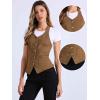 imageAllegra K Denim Vest for Womens Halter Neck Button Down Backless Jean WaistcoatBrown