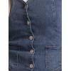 imageAllegra K Denim Vest for Womens Halter Neck Button Down Backless Jean WaistcoatGray Blue