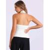 imageAllegra K Denim Vest for Womens Halter Neck Button Down Backless Jean WaistcoatWhite
