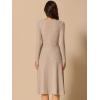 imageAllegra K Fall Long Sleeve Dresses for Womens Ribbed ALine Midi DressKhaki
