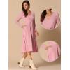 imageAllegra K Fall Long Sleeve Dresses for Womens Ribbed ALine Midi DressPink