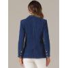 imageAllegra K Notched Lapel Blazer for Womens Denim Single Breasted Shoulder Pad Business Casual JacketsDark Blue