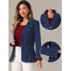 imageAllegra K Notched Lapel Blazer for Womens Denim Single Breasted Shoulder Pad Business Casual JacketsDark Blue