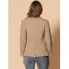 imageAllegra K Notched Lapel Blazer for Womens Denim Single Breasted Shoulder Pad Business Casual JacketsKhaki