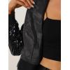 imageAllegra K Women Sequin Bomber Jackets Halloween Sparkly Long Sleeve Zip Front Shiny Cropped Jacket Glitter Party Disco OutfitBlack