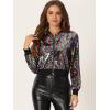imageAllegra K Women Sequin Bomber Jackets Halloween Sparkly Long Sleeve Zip Front Shiny Cropped Jacket Glitter Party Disco OutfitMulticolor