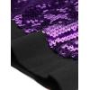 imageAllegra K Women Sequin Bomber Jackets Halloween Sparkly Long Sleeve Zip Front Shiny Cropped Jacket Glitter Party Disco OutfitPurple