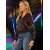 imageAllegra K Women Sequin Bomber Jackets Halloween Sparkly Long Sleeve Zip Front Shiny Cropped Jacket Glitter Party Disco OutfitRed