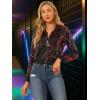 imageAllegra K Women Sequin Bomber Jackets Halloween Sparkly Long Sleeve Zip Front Shiny Cropped Jacket Glitter Party Disco OutfitRed