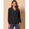 imageAllegra K Womens 1950s Vintage Long Sleeve Printed Button Down TopsBlack Heart