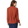 imageAllegra K Womens 1950s Vintage Long Sleeve Printed Button Down TopsBrown Red