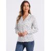 imageAllegra K Womens 1950s Vintage Long Sleeve Printed Button Down TopsWhite Heart