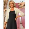 imageAllegra K Womens 34 Sleeve Sheer Mesh Shrug Open Front Cropped Bolero CardiganApricot