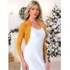 imageAllegra K Womens 34 Sleeve Sheer Mesh Shrug Open Front Cropped Bolero CardiganGinger