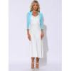 imageAllegra K Womens 34 Sleeve Sheer Mesh Shrug Open Front Cropped Bolero CardiganLight Blue