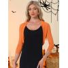 imageAllegra K Womens 34 Sleeve Sheer Mesh Shrug Open Front Cropped Bolero CardiganOrange