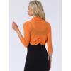 imageAllegra K Womens 34 Sleeve Sheer Mesh Shrug Open Front Cropped Bolero CardiganOrange