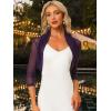 imageAllegra K Womens 34 Sleeve Sheer Mesh Shrug Open Front Cropped Bolero CardiganPurple