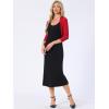 imageAllegra K Womens 34 Sleeve Sheer Mesh Shrug Open Front Cropped Bolero CardiganRed