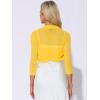 imageAllegra K Womens 34 Sleeve Sheer Mesh Shrug Open Front Cropped Bolero CardiganYellow