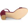 imageAllegra K Womens Buckle Ankle Strap High Chunky Heels SandalsBurgundy