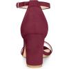 imageAllegra K Womens Buckle Ankle Strap High Chunky Heels SandalsBurgundy