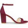 imageAllegra K Womens Buckle Ankle Strap High Chunky Heels SandalsBurgundy