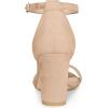 imageAllegra K Womens Buckle Ankle Strap High Chunky Heels SandalsNude