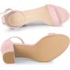 imageAllegra K Womens Buckle Ankle Strap High Chunky Heels SandalsPink