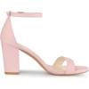 imageAllegra K Womens Buckle Ankle Strap High Chunky Heels SandalsPink