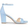 imageAllegra K Womens Buckle Ankle Strap High Chunky Heels SandalsSky Blue