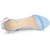 imageAllegra K Womens Buckle Ankle Strap High Chunky Heels SandalsSky Blue