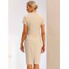 imageAllegra K Womens Business Skirt Suit Set Work Office Short Sleeve Blazer Jacket Pencil SkirtApricot