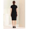 imageAllegra K Womens Business Skirt Suit Set Work Office Short Sleeve Blazer Jacket Pencil SkirtBlack