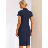 imageAllegra K Womens Business Skirt Suit Set Work Office Short Sleeve Blazer Jacket Pencil SkirtDark Blue