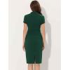 imageAllegra K Womens Business Skirt Suit Set Work Office Short Sleeve Blazer Jacket Pencil SkirtDark Green