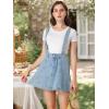 imageAllegra K Womens Denim Skirt Overall Adjustable Strap Braces Mini Suspender Washed Jean SkirtsBlue