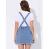 imageAllegra K Womens Denim Skirt Overall Adjustable Strap Braces Mini Suspender Washed Jean SkirtsBlue Frayed
