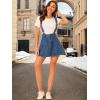 imageAllegra K Womens Denim Skirt Overall Adjustable Strap Braces Mini Suspender Washed Jean SkirtsM Blue