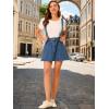 imageAllegra K Womens Denim Skirt Overall Adjustable Strap Braces Mini Suspender Washed Jean SkirtsM Blue