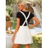 imageAllegra K Womens Denim Skirt Overall Adjustable Strap Braces Mini Suspender Washed Jean SkirtsWhite
