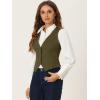 imageAllegra K Womens Denim Vest Waistcoat Button V Neck Western Casual Jean Sleeveless Crop JacketArmy Green