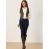 imageAllegra K Womens Denim Vest Waistcoat Button V Neck Western Casual Jean Sleeveless Crop JacketArmy Green