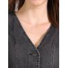 imageAllegra K Womens Denim Vest Waistcoat Button V Neck Western Casual Jean Sleeveless Crop JacketBlack