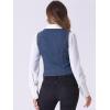 imageAllegra K Womens Denim Vest Waistcoat Button V Neck Western Casual Jean Sleeveless Crop JacketBlue