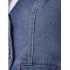 imageAllegra K Womens Denim Vest Waistcoat Button V Neck Western Casual Jean Sleeveless Crop JacketBlue